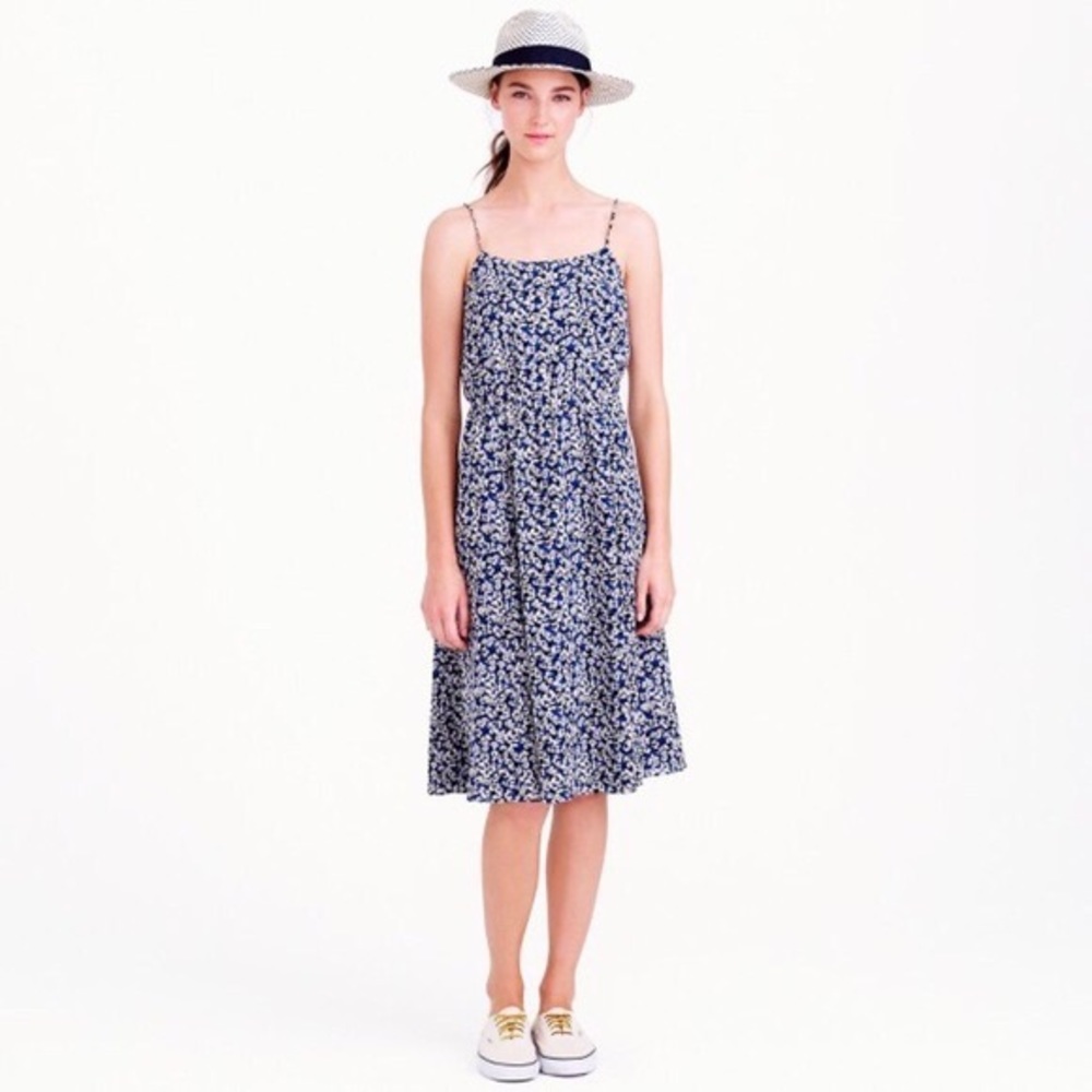 J. Crew Blue Floral Sun Dress